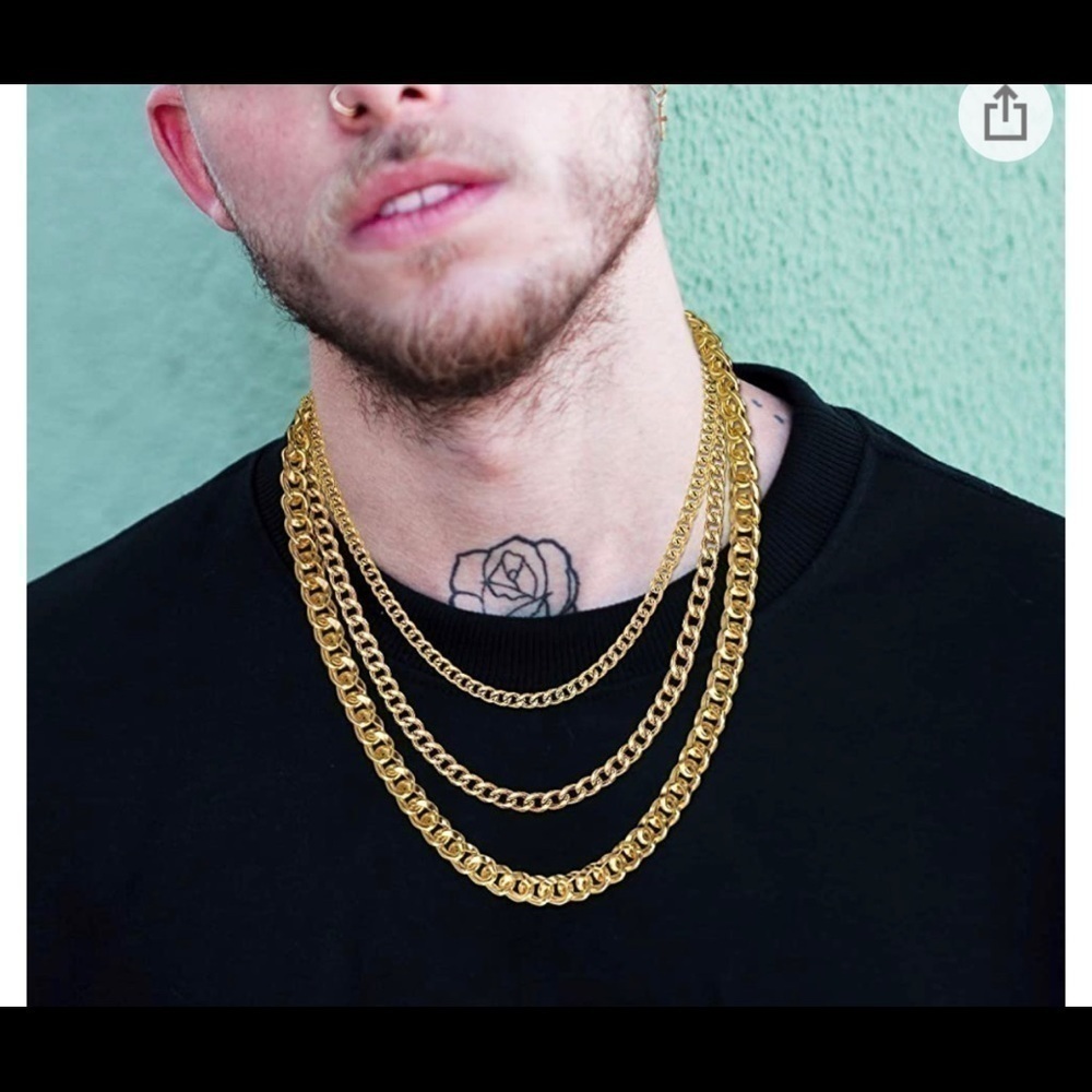 𝅺gold Cuban chain necklace 6MM